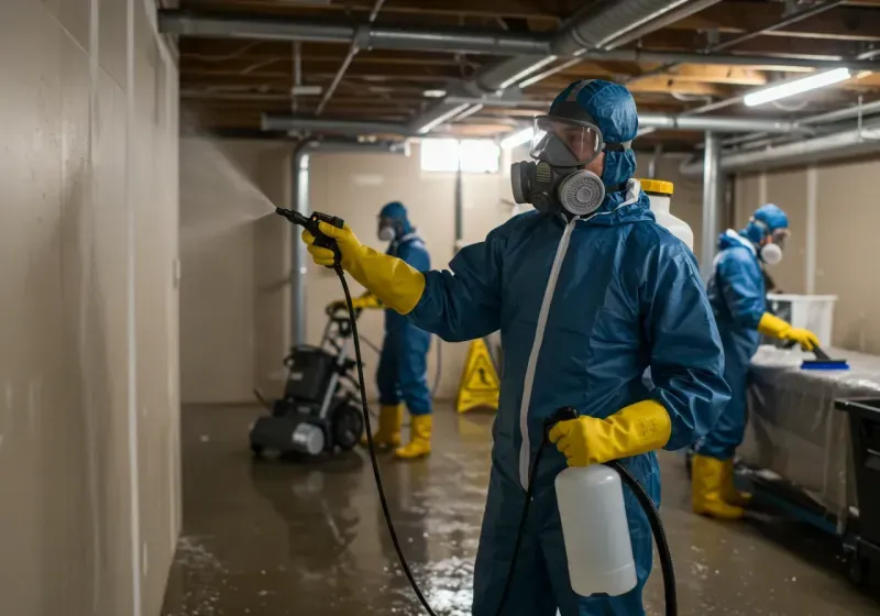 Basement Sanitization and Antimicrobial Treatment process in Winsted, CT