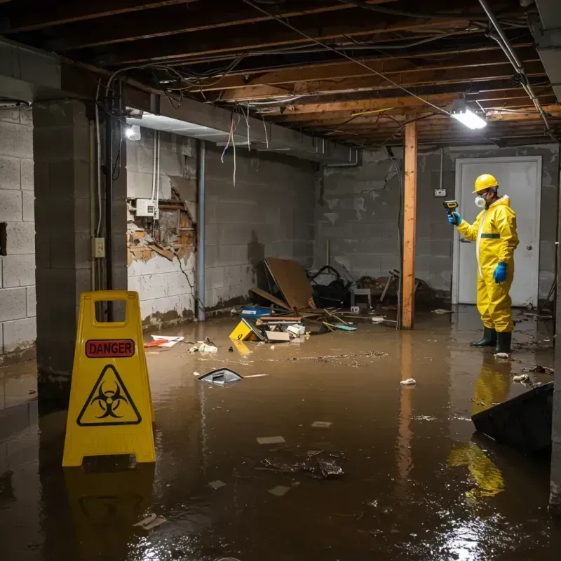 Flooded Basement Electrical Hazard in Winsted, CT Property